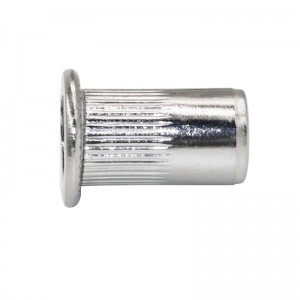 Écrous rivetés moletés à tête plate en acier inoxydable